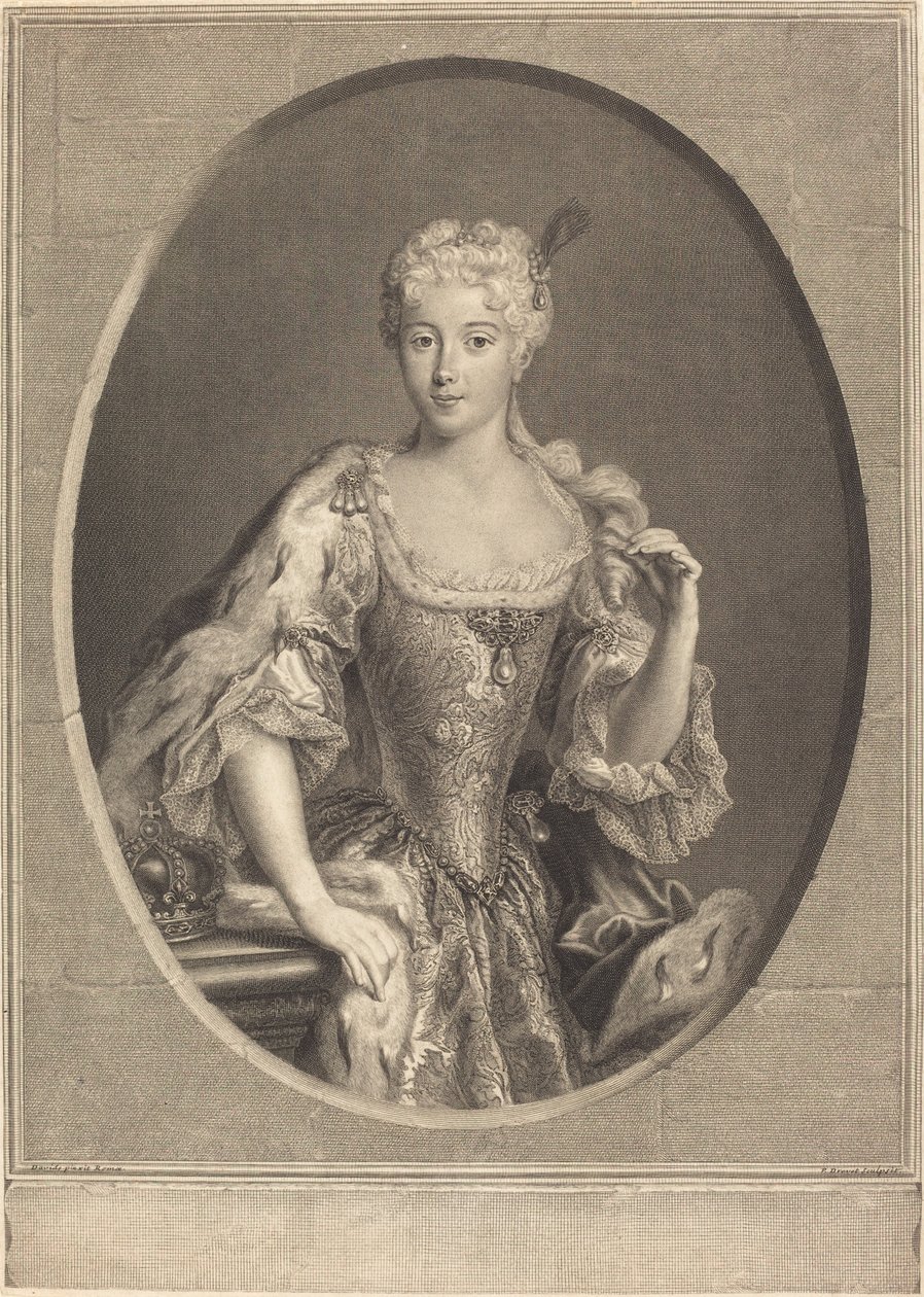 Maria Klementyna Sobieska von Pierre Imbert Drevet, after Antonio David