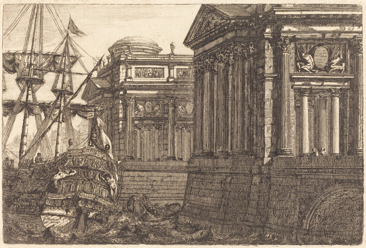 Imaginäre Hafenszene von Pierre Moreau