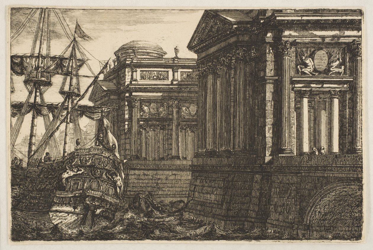 Hafenszene, ca. 1760 von Pierre Moreau