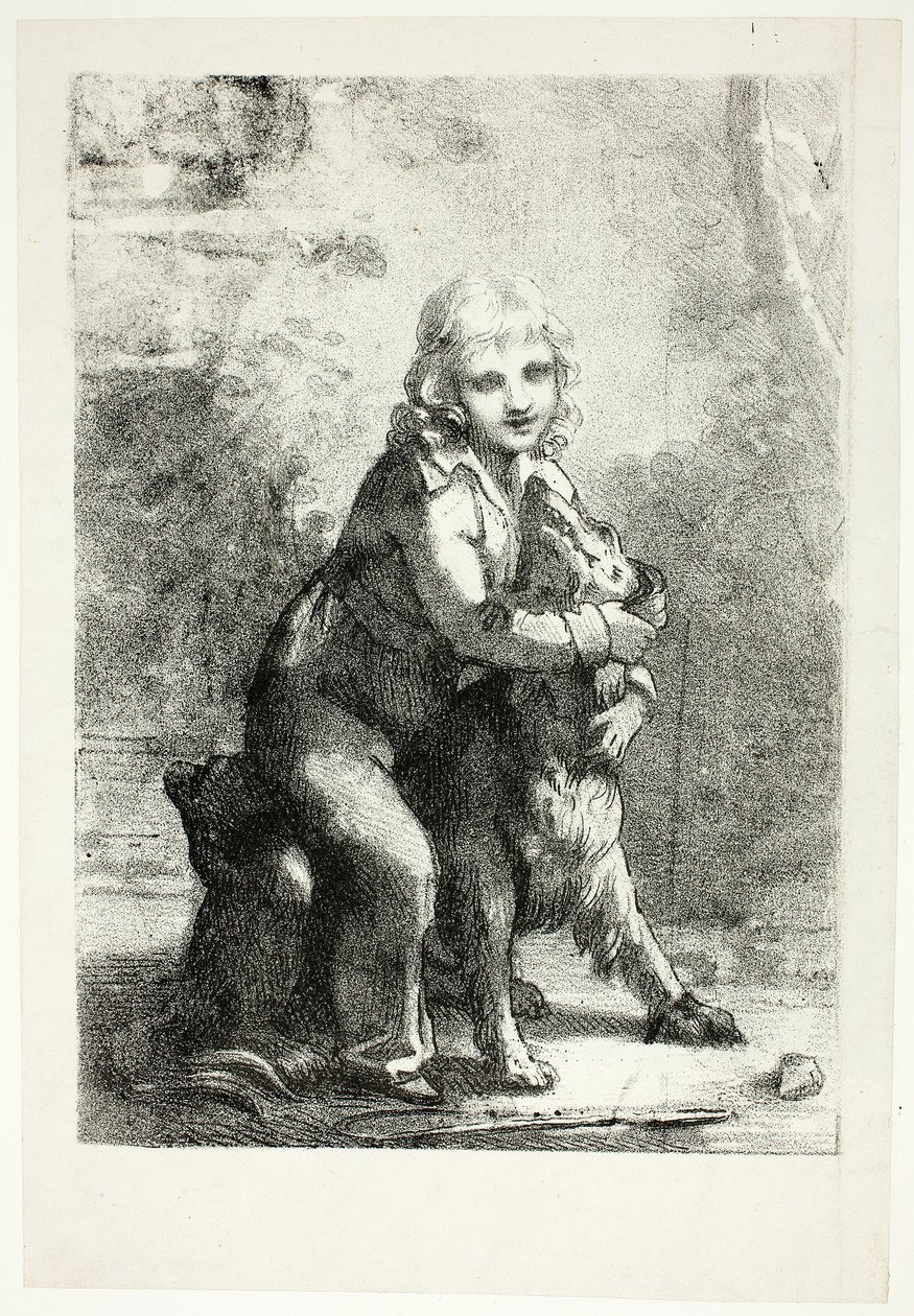 Kind mit Hund von Pierre Paul Prud