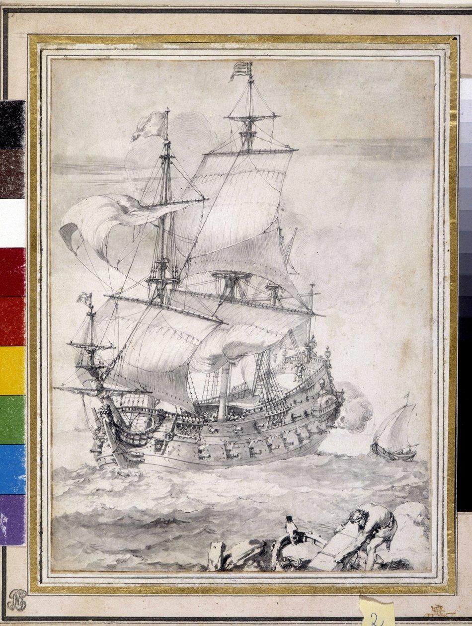 Schiff auf See von Pierre Puget