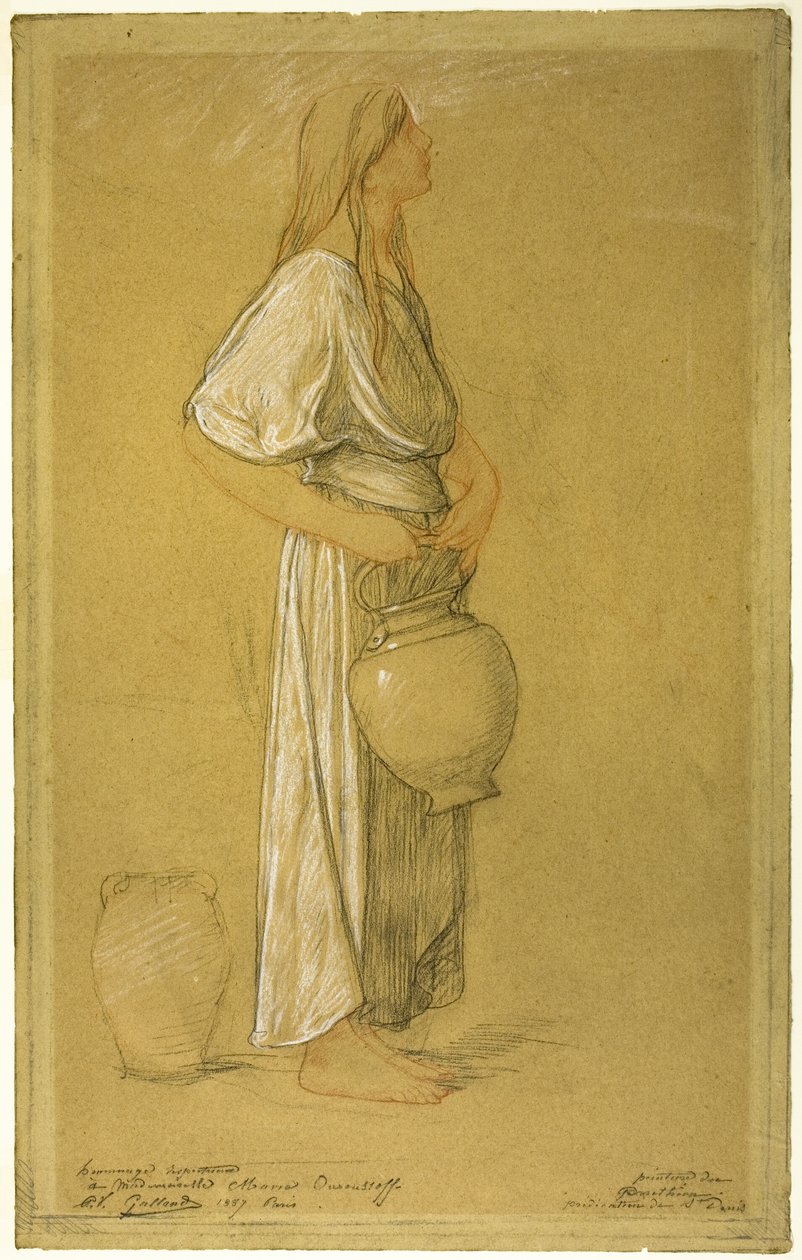 Studie: Frau mit einem Krug von Pierre Victor Galland