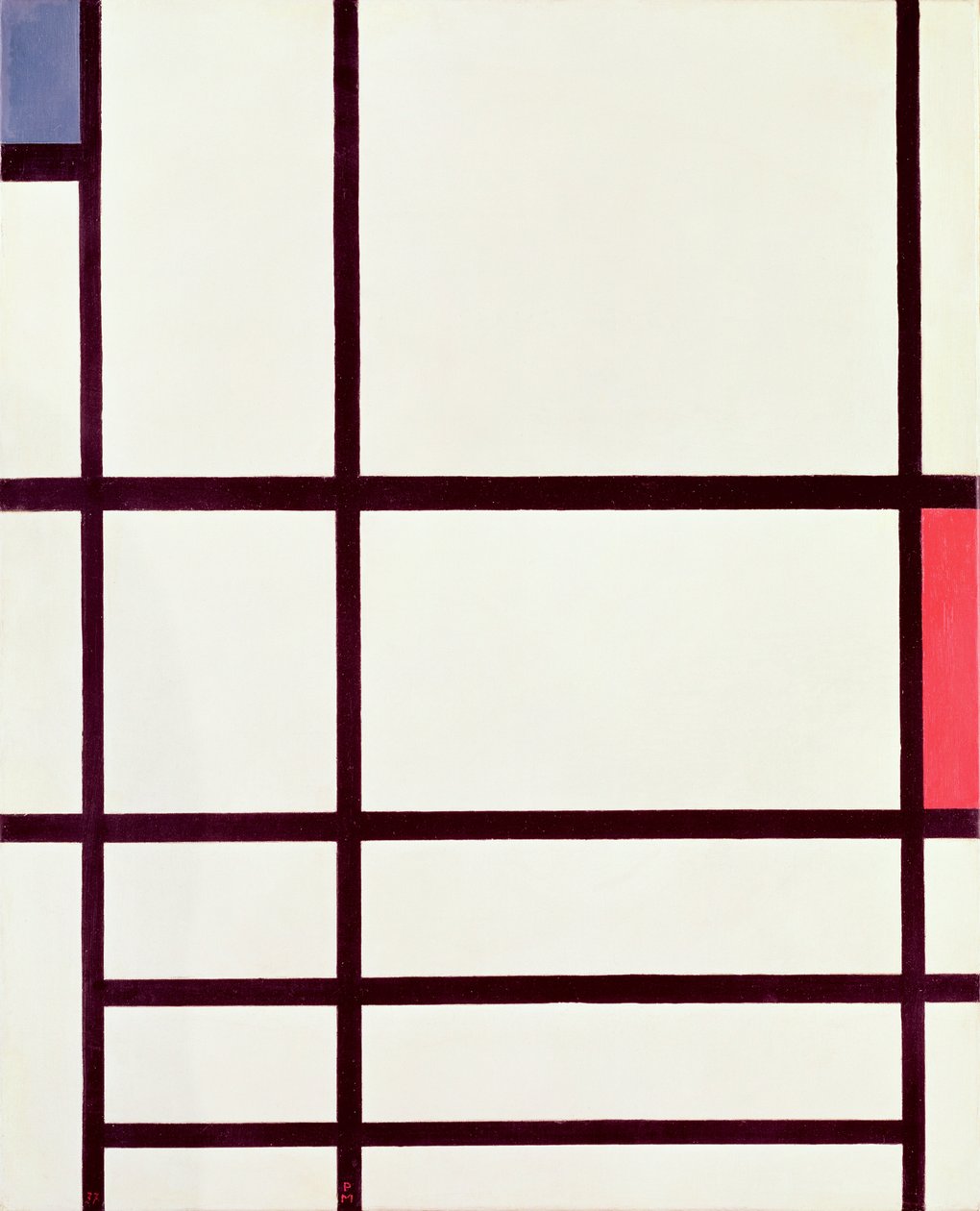 Komposition in Rot, Blau und Weiß: II von Piet Mondrian