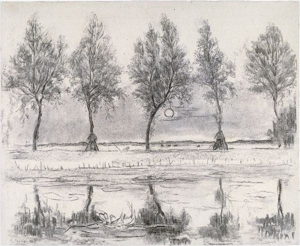 Bäume am Gein von Piet Mondrian