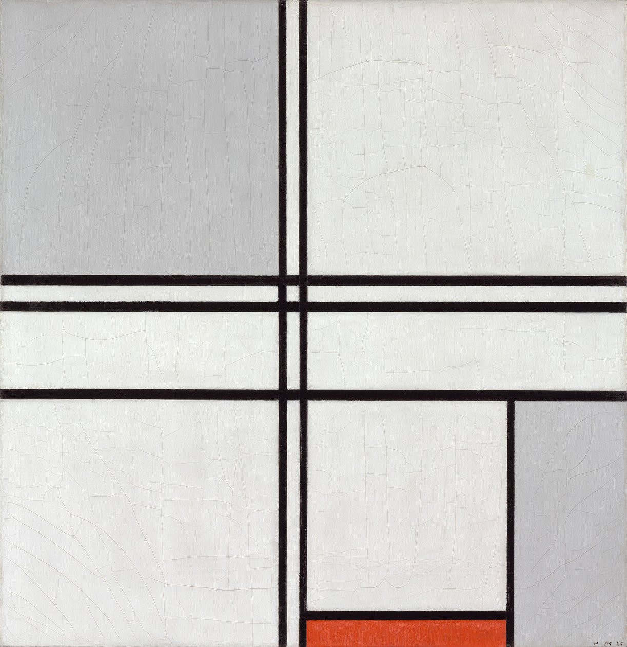 Komposition (Nr. 1) Grau-Rot von Piet Mondrian