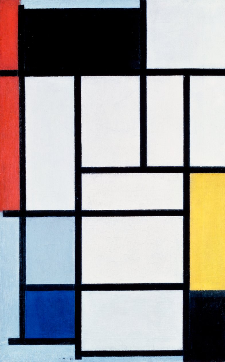 Komposition mit Rot, Gelb und Blau von Piet Mondrian