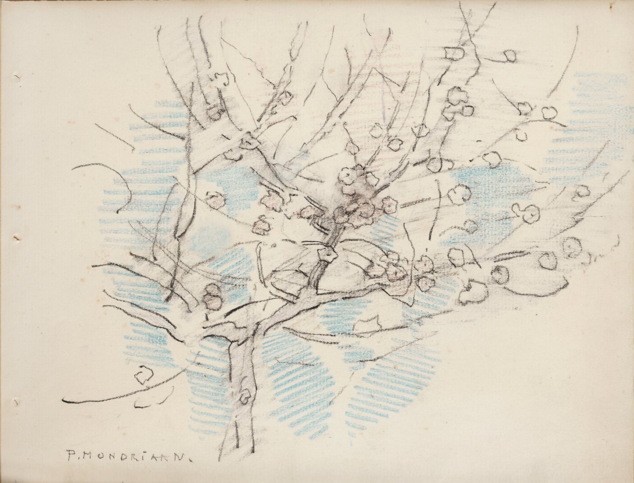 Blühender Baum, ca. 1917-18 von Piet Mondrian