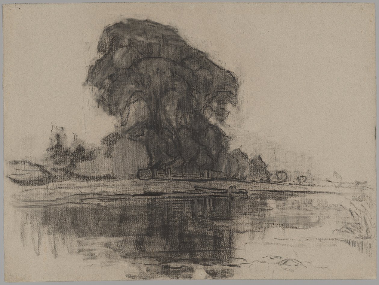 Landzicht Farm: Kompositionsstudie von Piet Mondrian