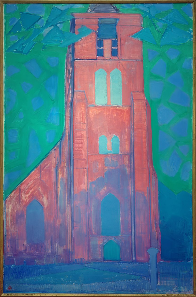 Zeeländischer Kirchturm (Kirchturm zu Domburg) von Piet Mondrian