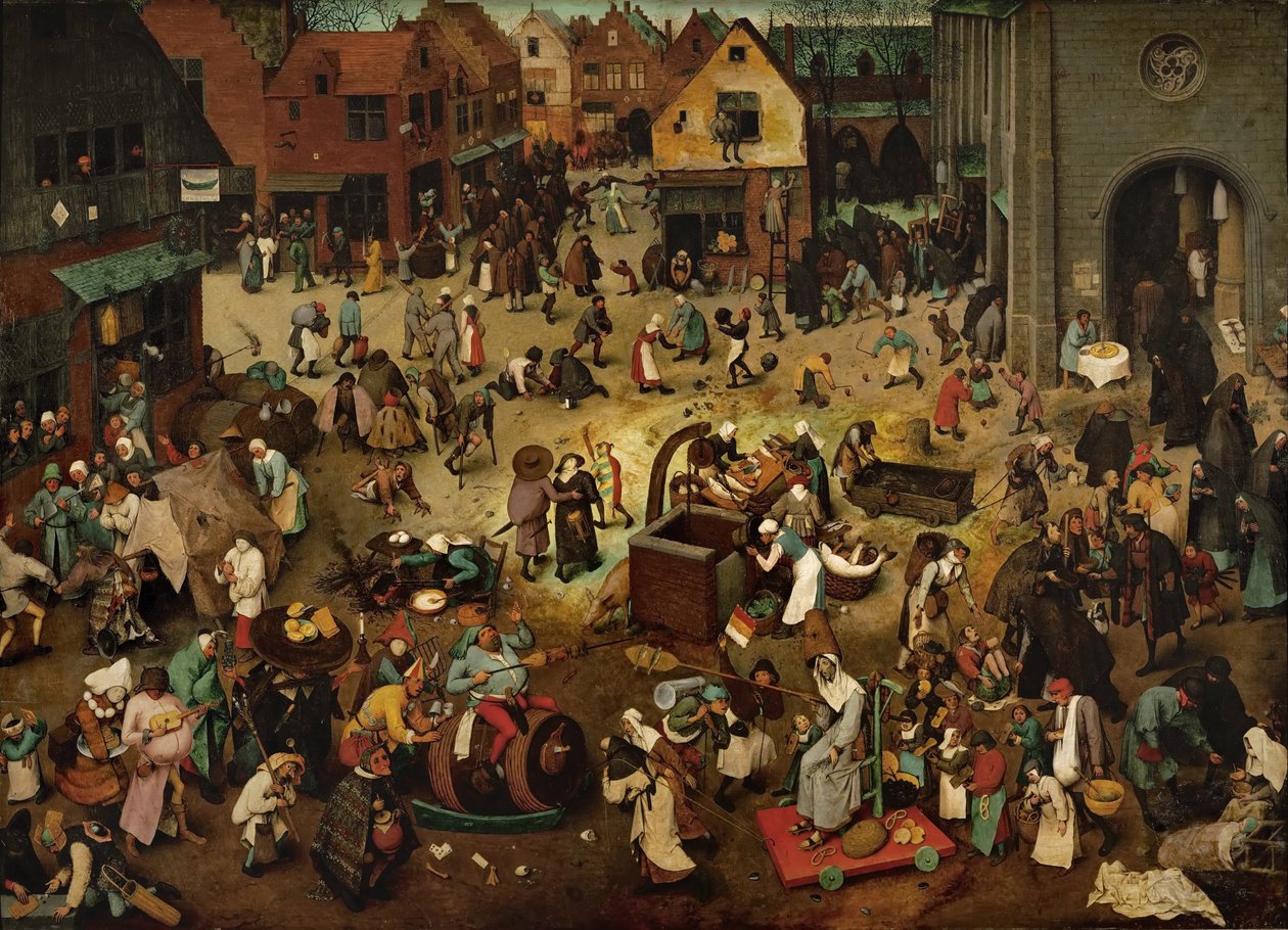 Kampf zwischen Karneval und Fastenzeit (1559) von Pieter Bruegel the Elder
