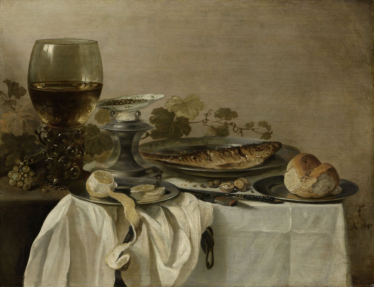 Stillleben mit einem Fisch, 1647 von Pieter Claesz