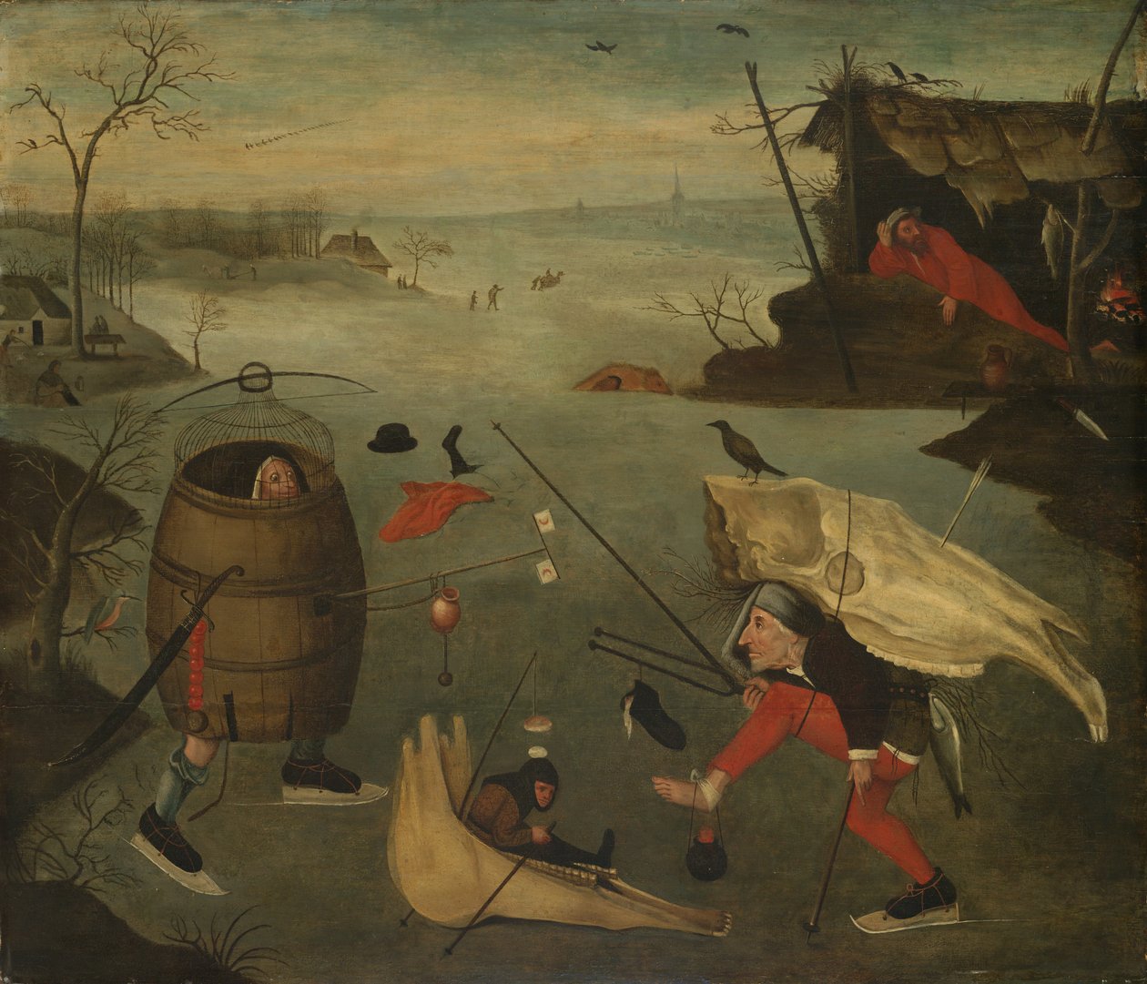 Groteskes Duell auf dem Eis, ca. 1560 von Pieter Huys