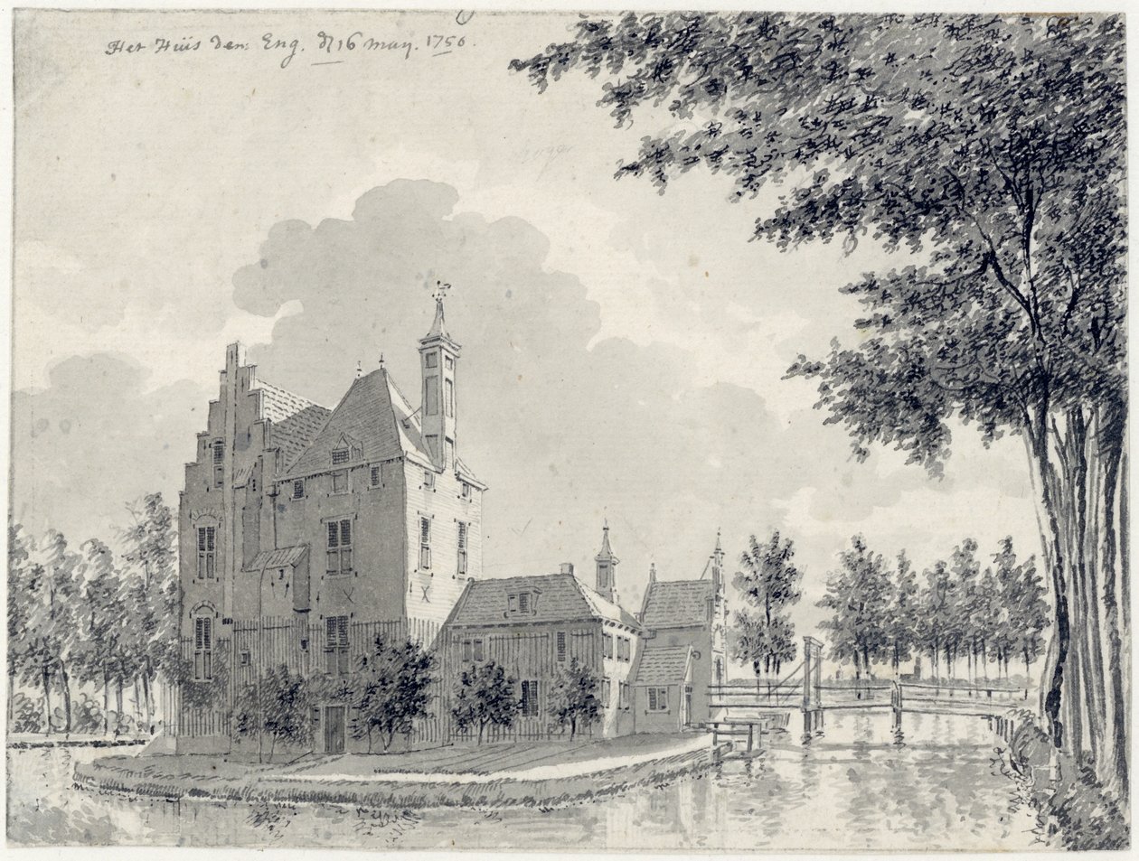 Ansicht des Schlosses Den Engh bei Vleuten von Pieter Jan van Liender