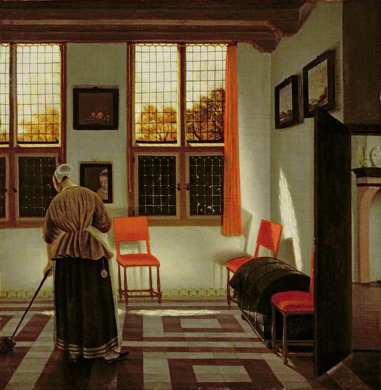 Ein niederländisches Interieur, 1665-70 von Pieter Janssens