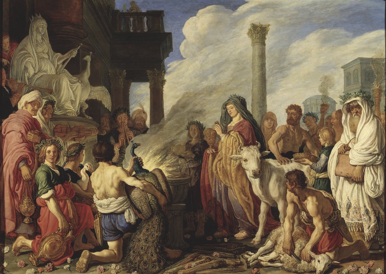 Didos Opfer für Juno, 1630 von Pieter Lastman