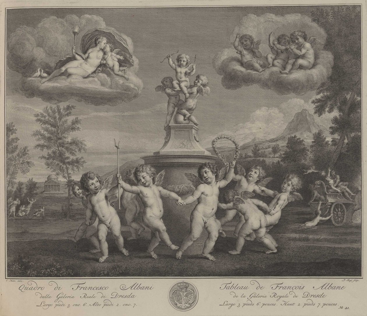 Amorettentanz von Pieter Tanjé nach Francesco Albani
