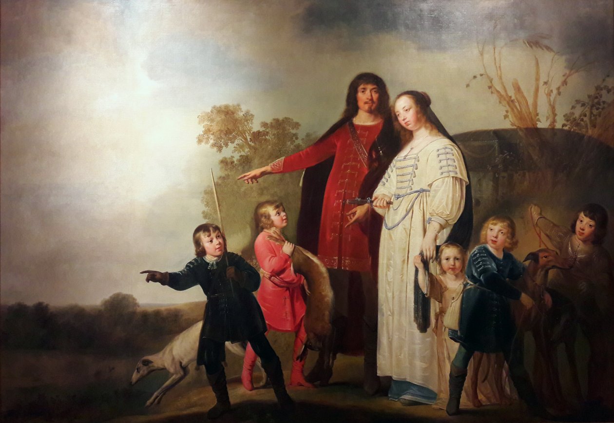 Familienporträt in einer Landschaft von Pieter Fransz de Grebber