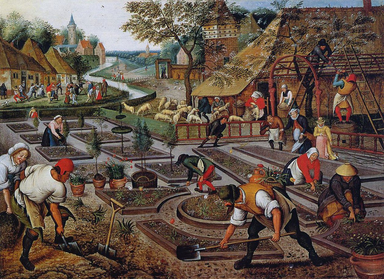 Gartenarbeit, ca. 1637-38 von Pieter Brueghel the Younger