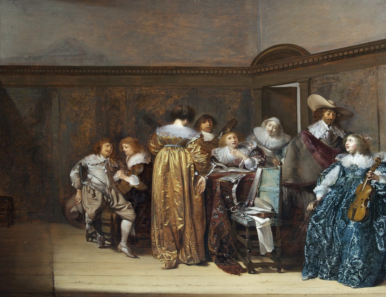 Niederländische Kavaliere und ihre Damen machen Musik von Pieter Codde