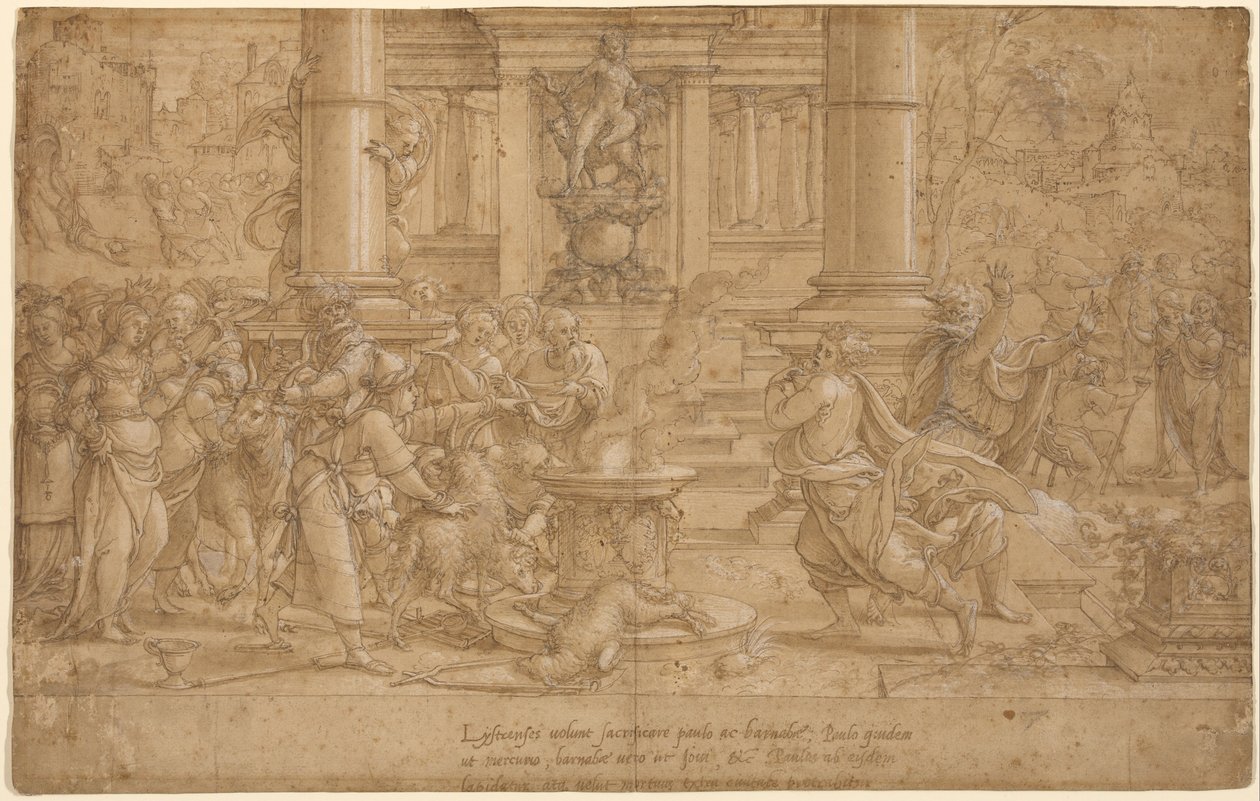 Das Opfer in Lystra von Pieter Coecke van Aelst