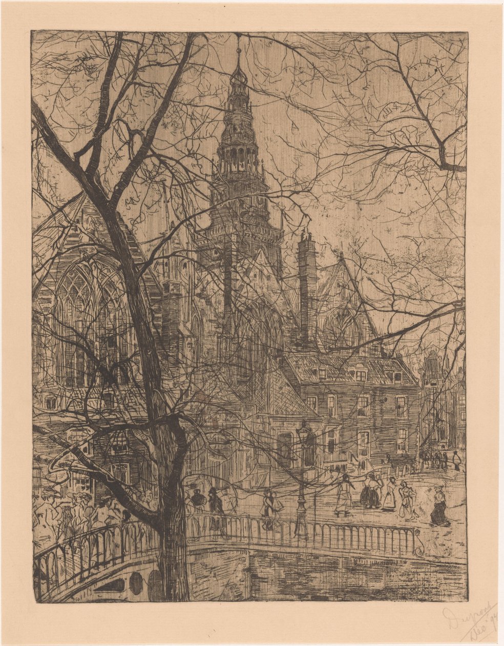 Alte Kirche in Amsterdam von Pieter Dupont (signed by artist)