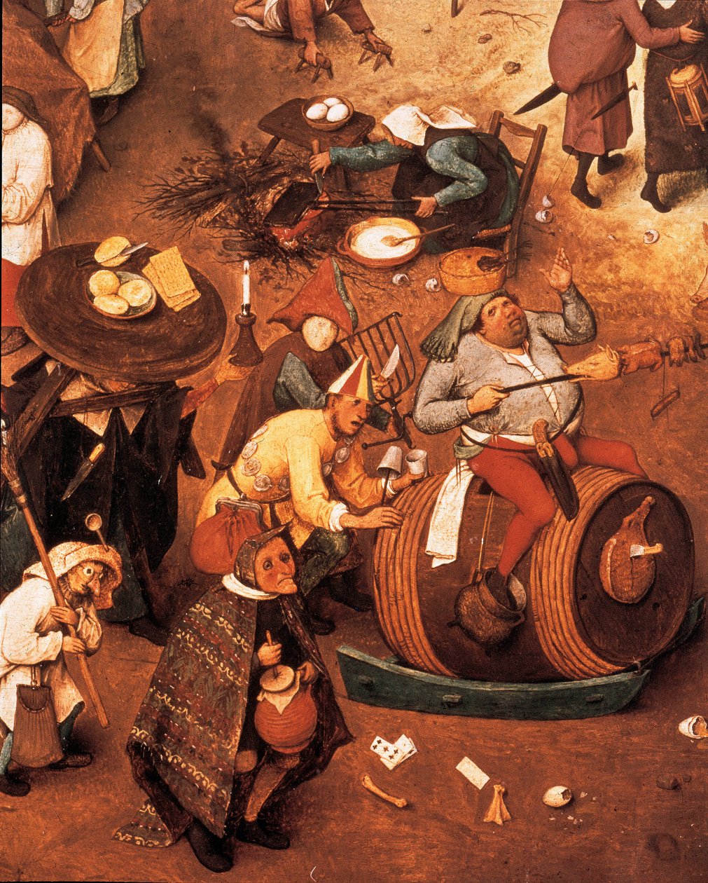 Kampf zwischen Karneval und Fastenzeit (Detail) von Pieter I Bruegel