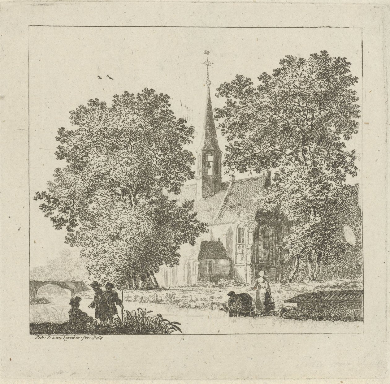 Ansicht einer Kirche von Pieter Jan van Liender
