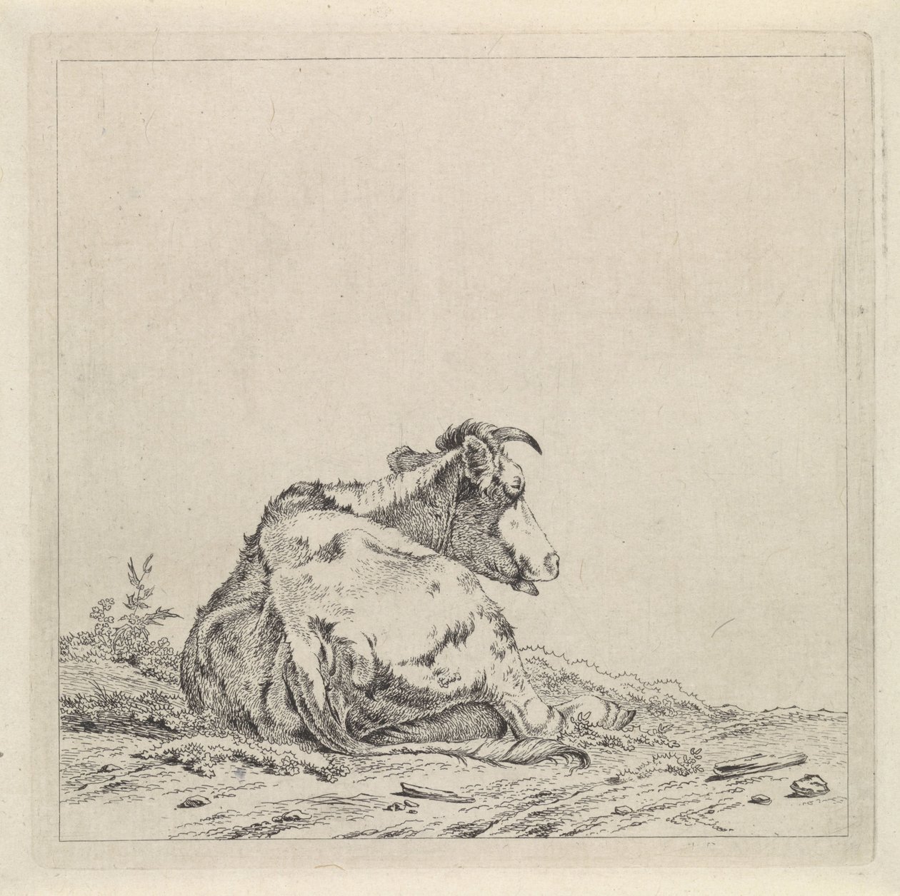 Landschaft mit liegender Kuh von Pieter Janson