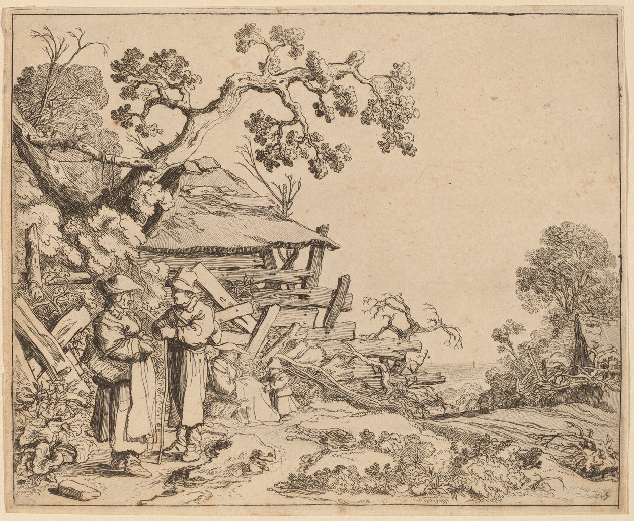 Frau im Gespräch mit einem Bauern von Pieter Molijn