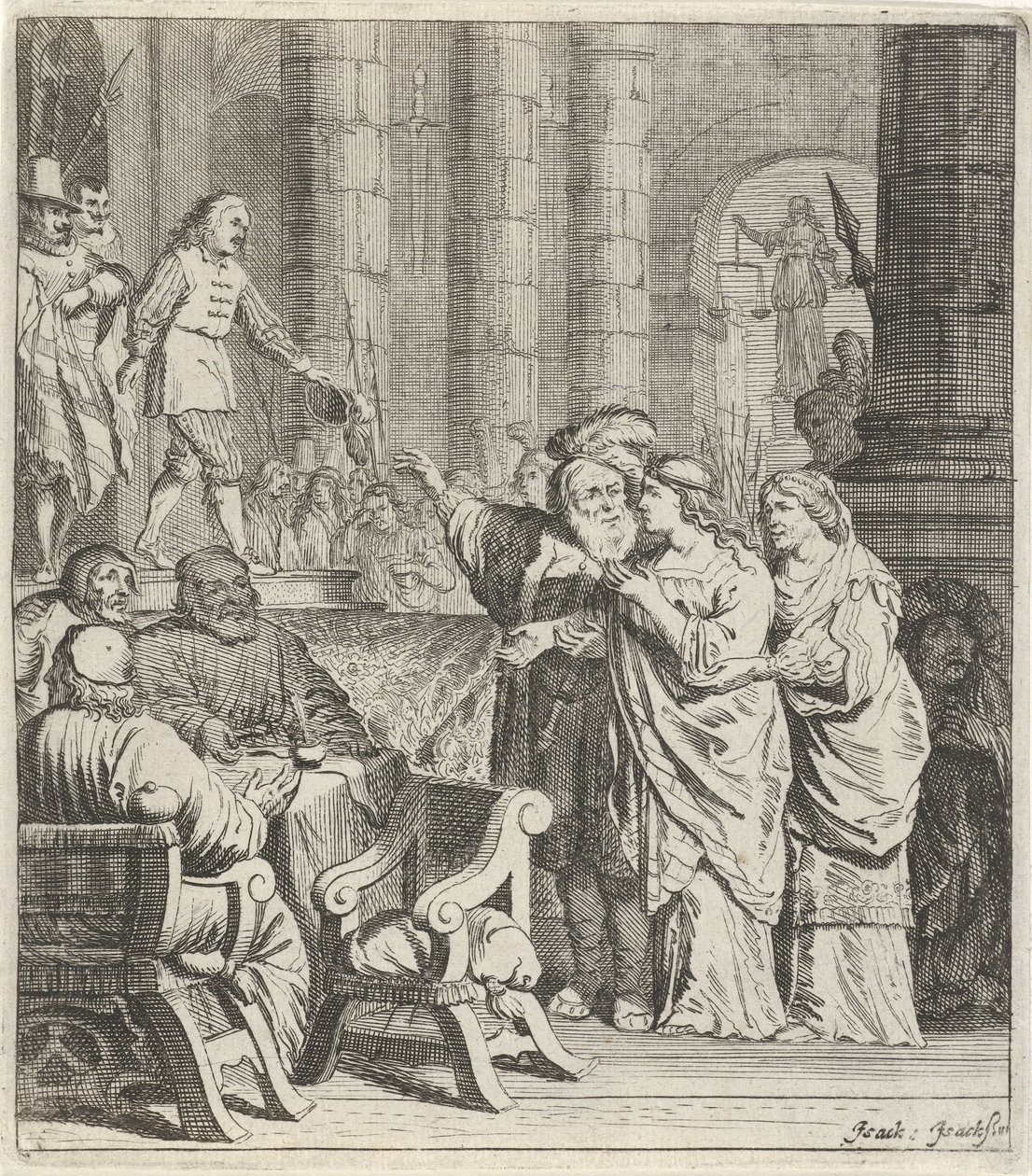 Don Jan und Konstance im Gerichtssaal von Pieter Nolpe