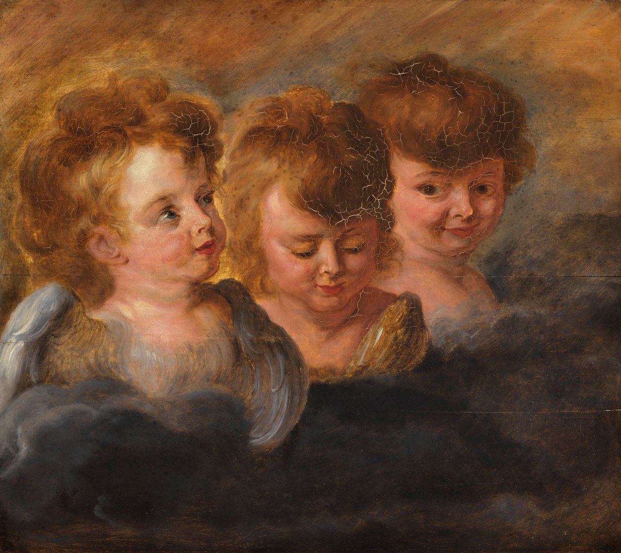 Drei Engelköpfe in den Wolken von Pieter Paul Rubens