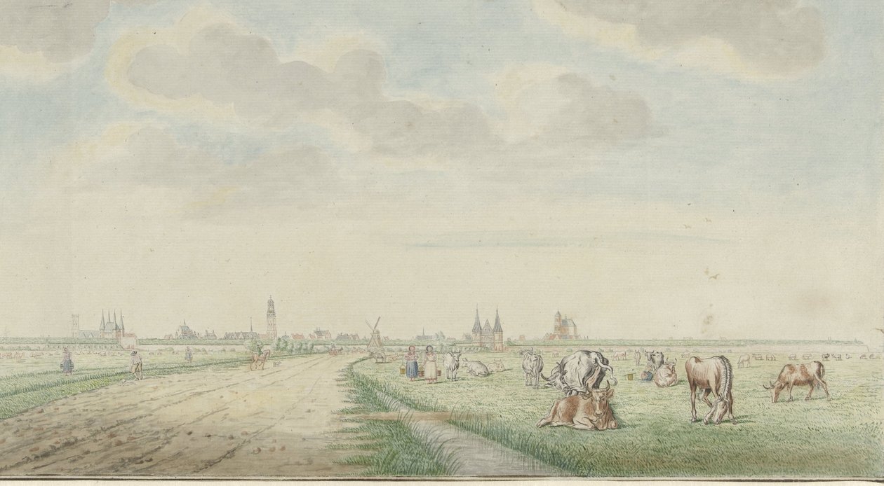 Ansicht von Kampen von der Landseite von Pieter Remmers