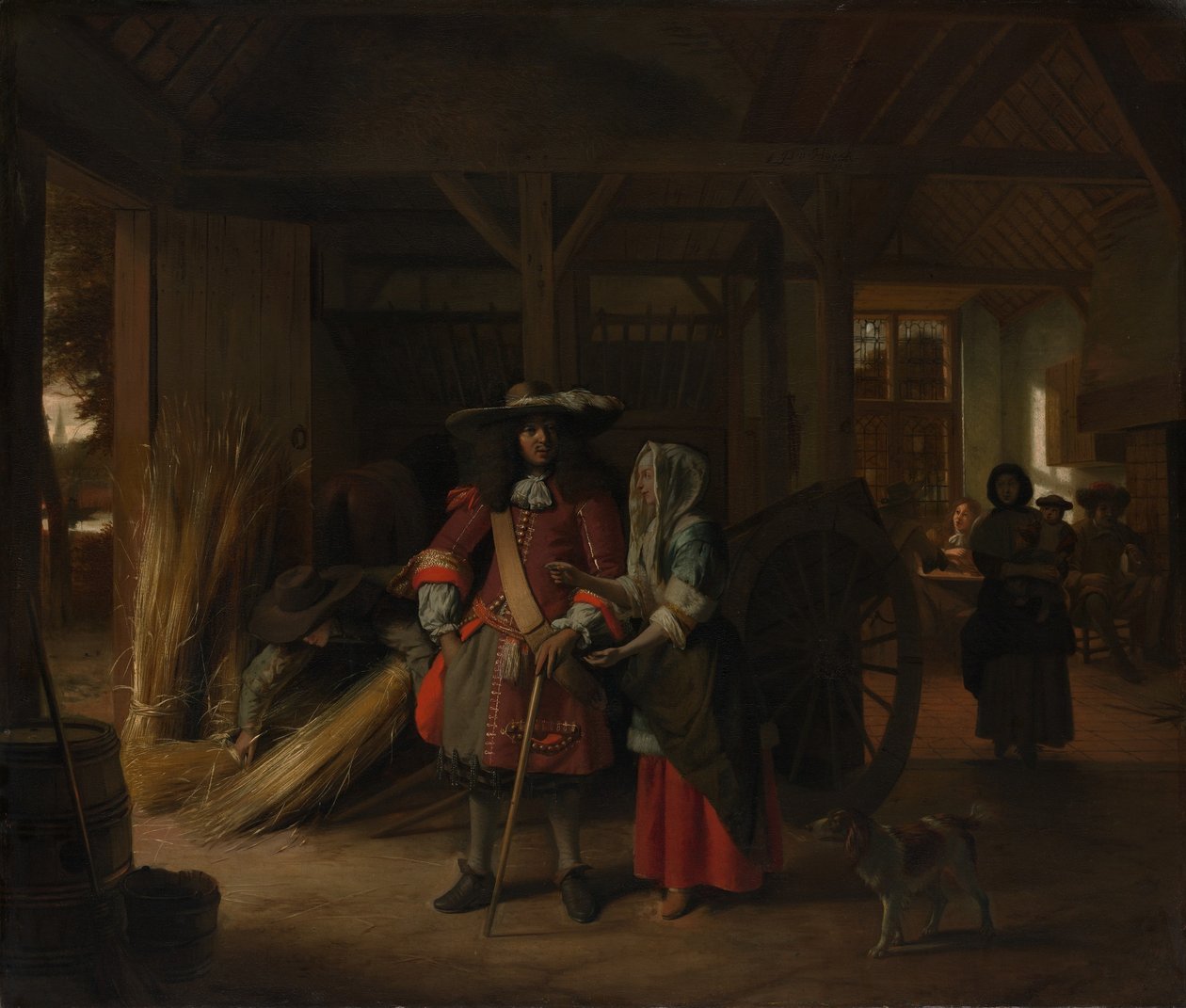 Bezahlung der Wirtin, ca. 1670 von Pieter de Hooch