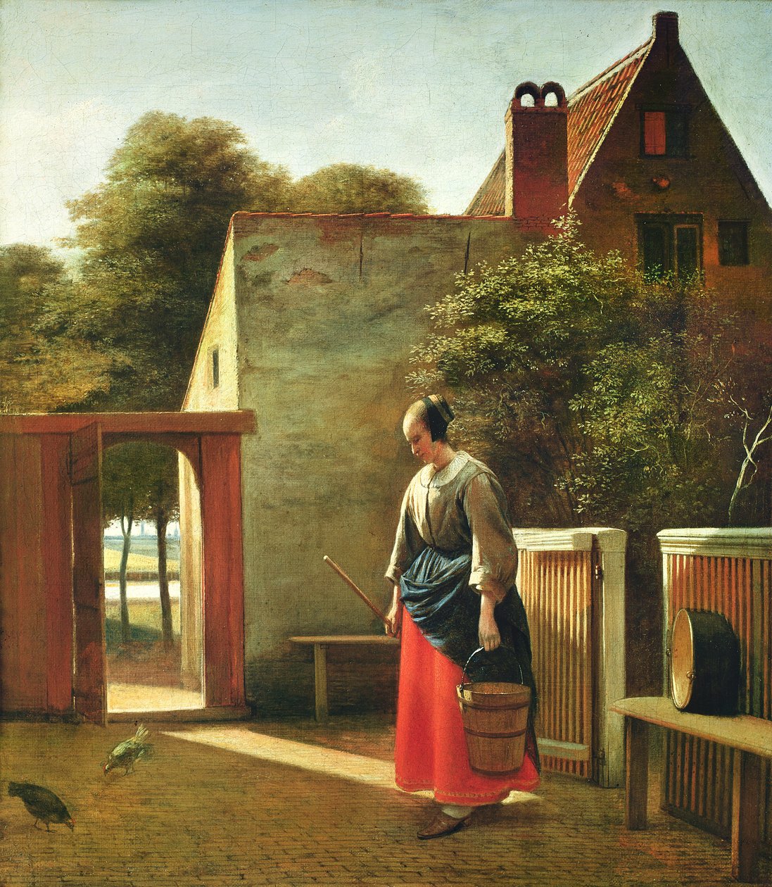 Der Diener im Hof, um 1660 von Pieter de Hooch