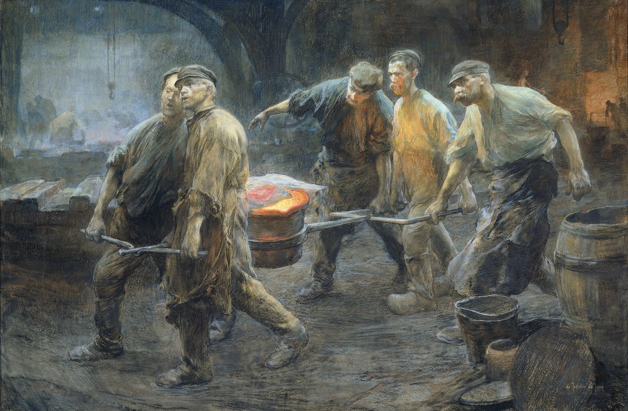 Innenansicht einer Eisengießerei von Pieter de Josselin