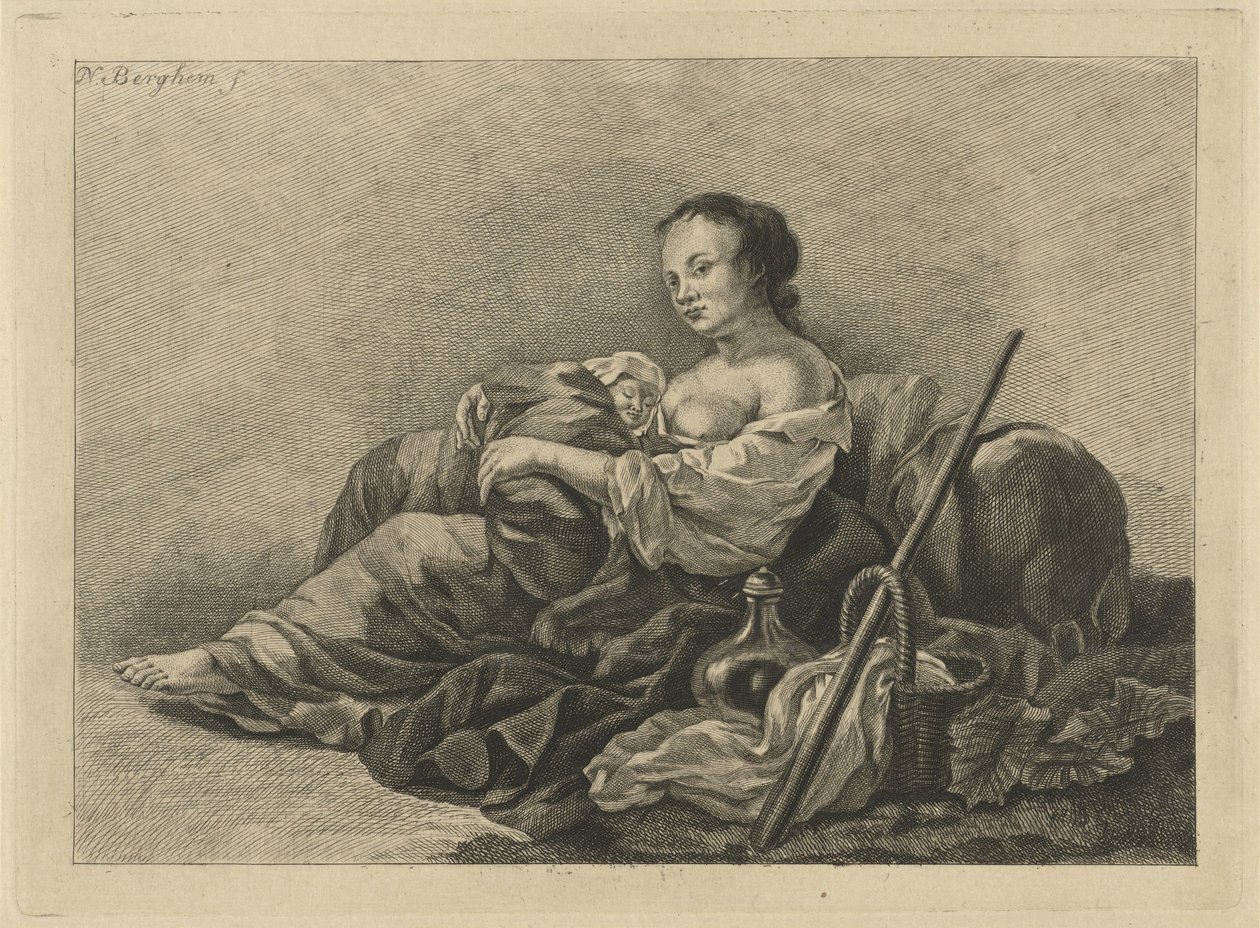 Hirtin mit Kind von Pieter de Mare