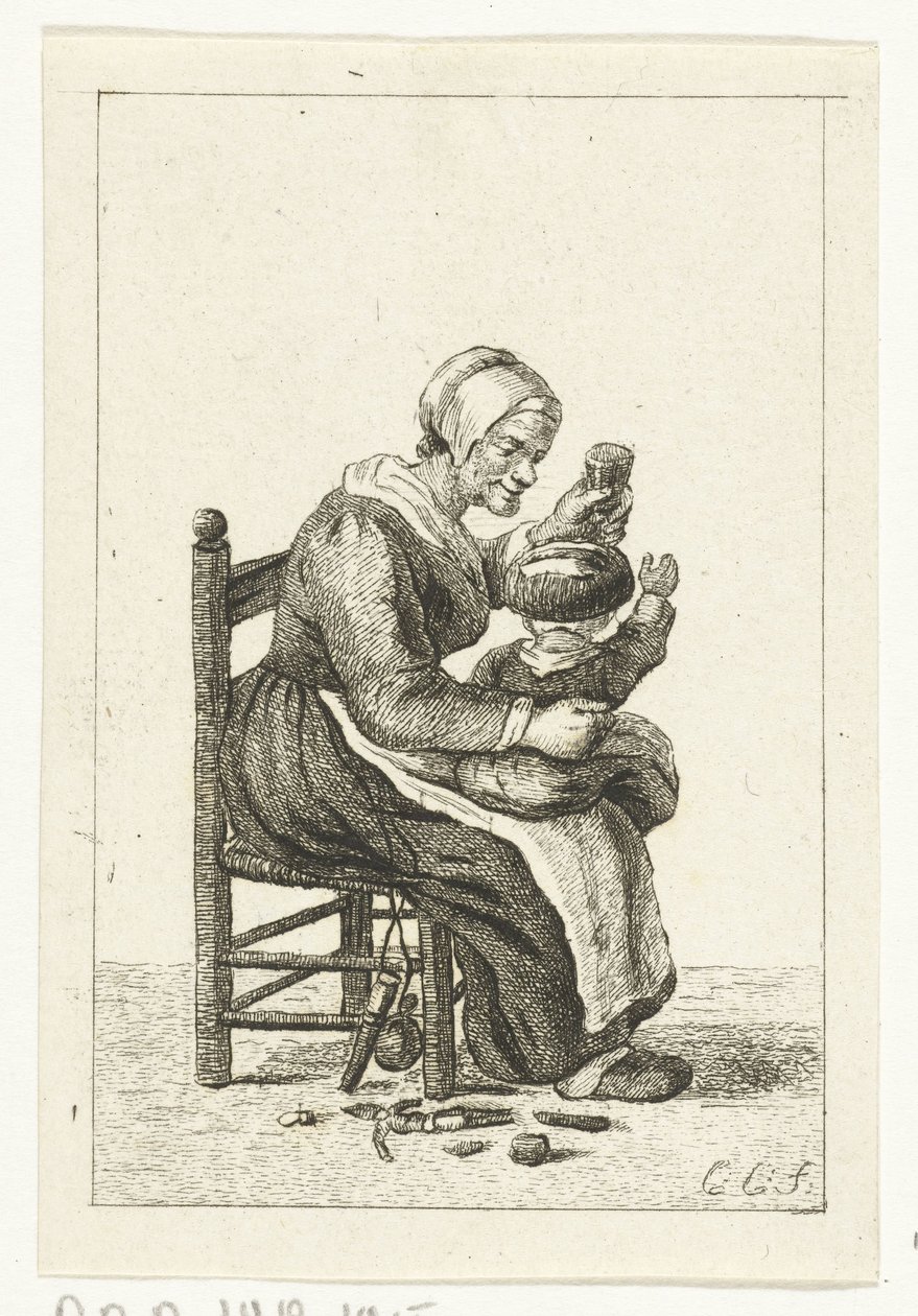 Frau mit Kind auf dem Schoß von Pieter de Mare