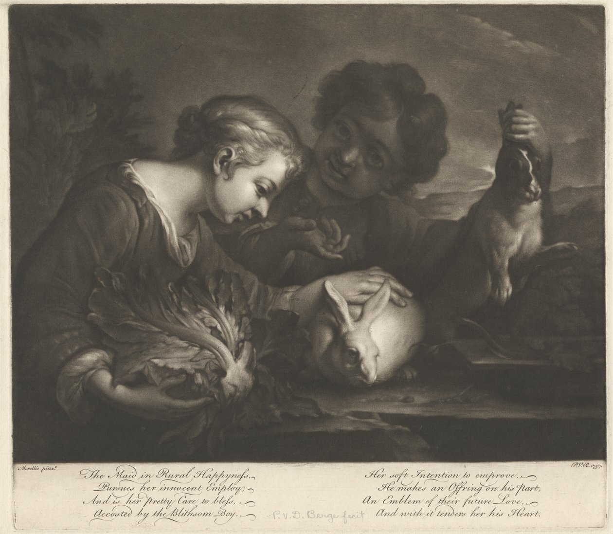 Das Mädchen im ländlichen Glück von Pieter van Bleeck