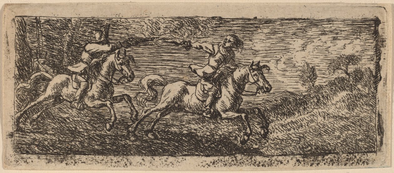 Zwei kämpfende Reiter von Pieter van Laer