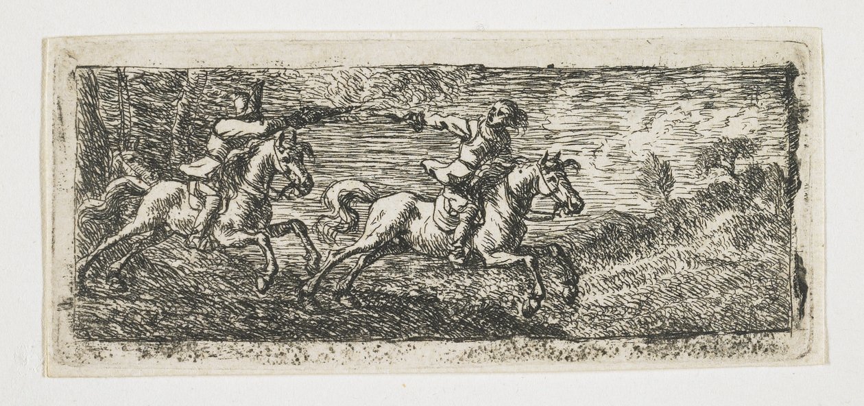 Zwei Reiter kämpfen von Pieter van Laer