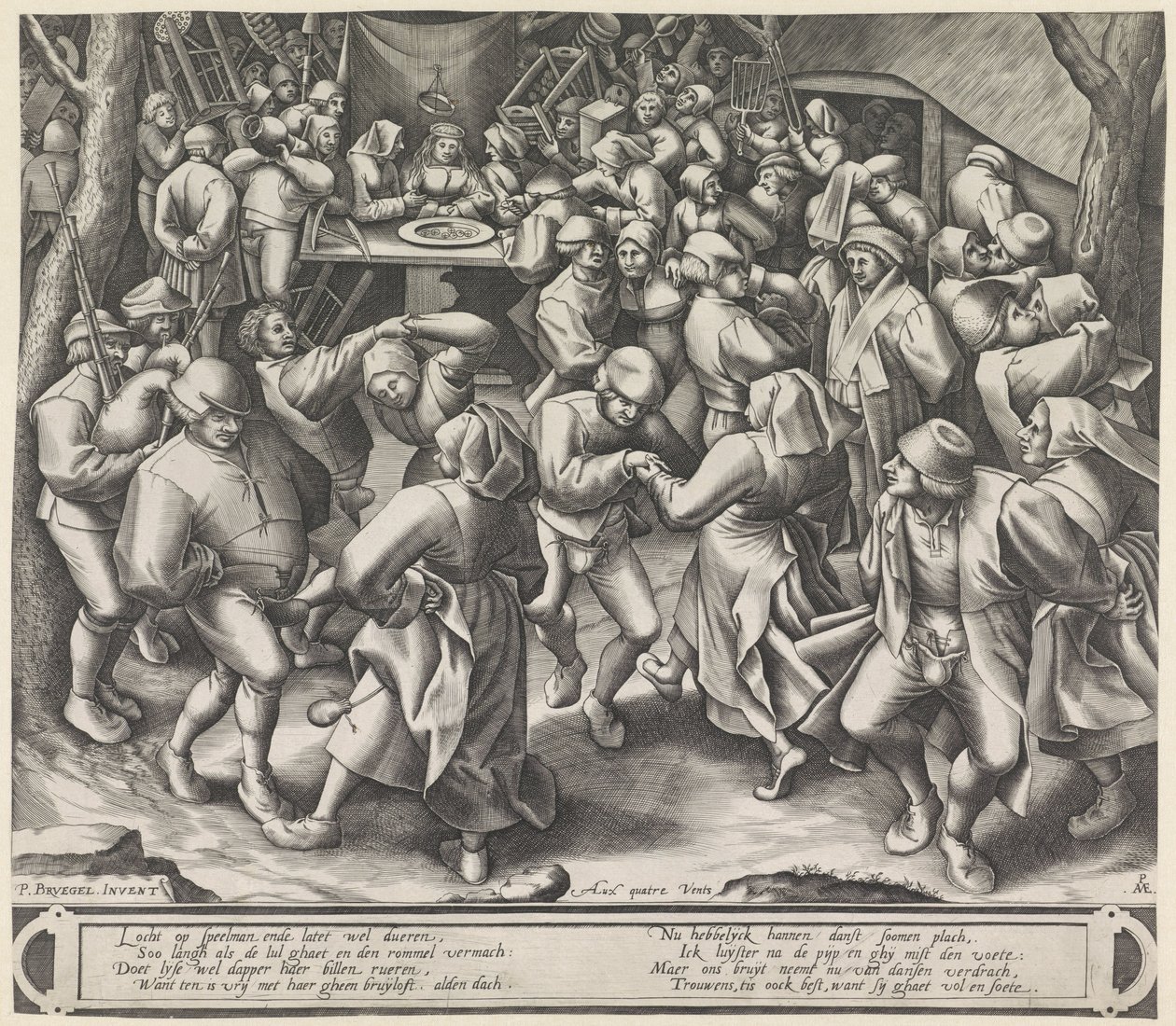 Tanz auf einer Bauernhochzeit von Pieter van der Heyden