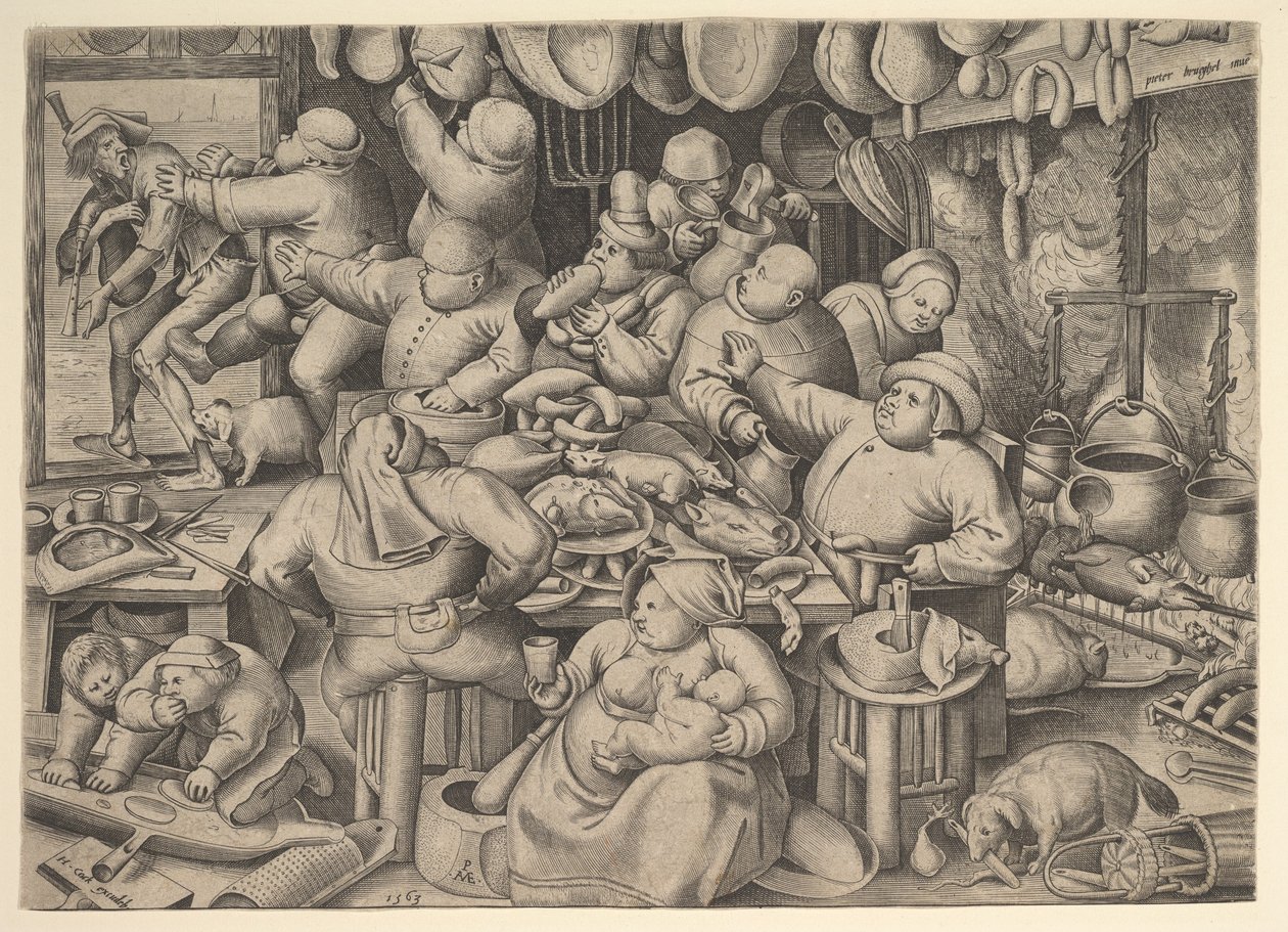 Die fette Küche, 1563 von Pieter van der Heyden