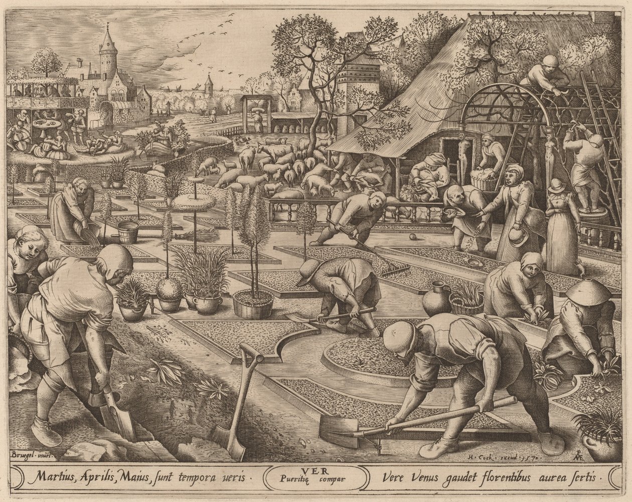 Frühling von Pieter van der Heyden after Pieter Bruegel the Elder