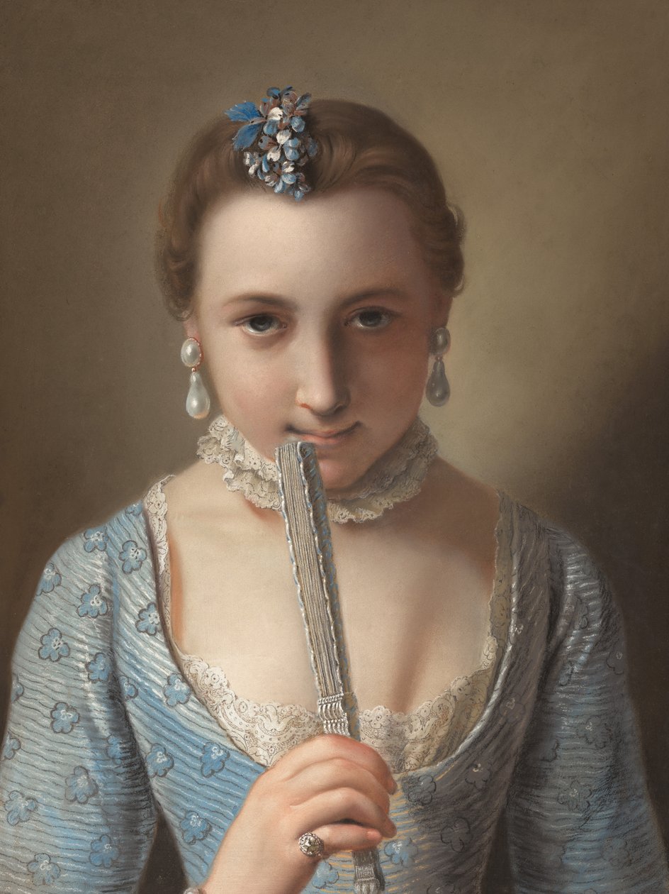 Junge Frau mit einem Fächer von Pietro Antonio Rotari
