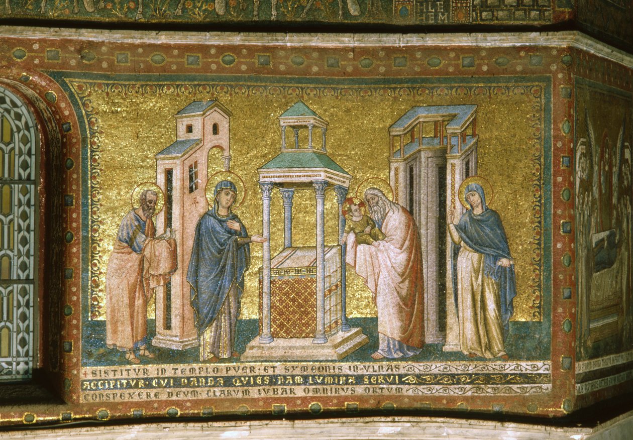 Darstellung im Tempel (Mosaik) von Pietro Cavallini