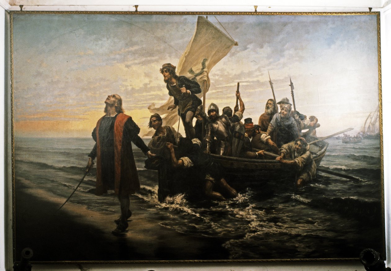 Landung von Kolumbus in Amerika, 1492 von Pietro Gabrini