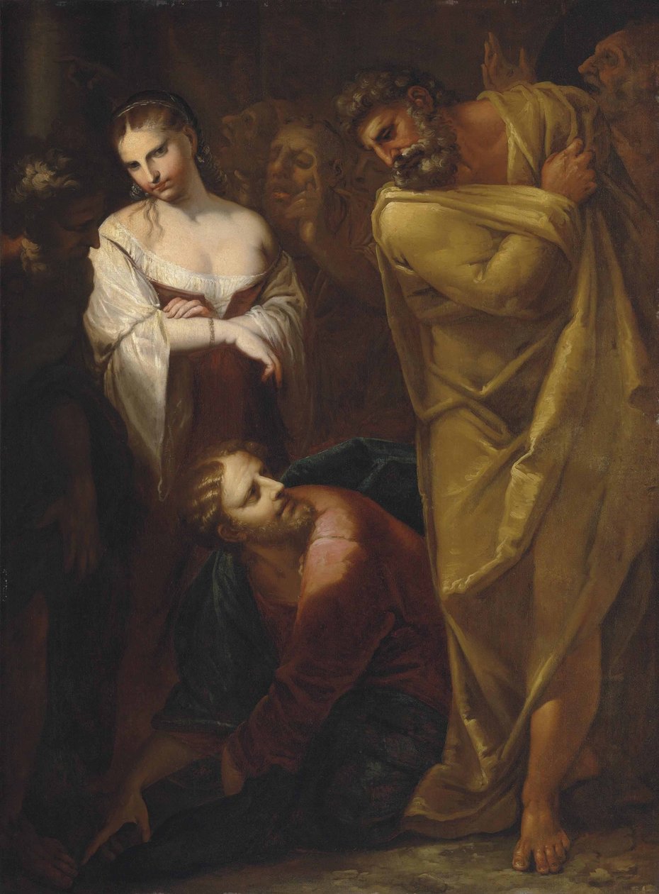 Christus und die Ehebrecherin von Pietro Liberi