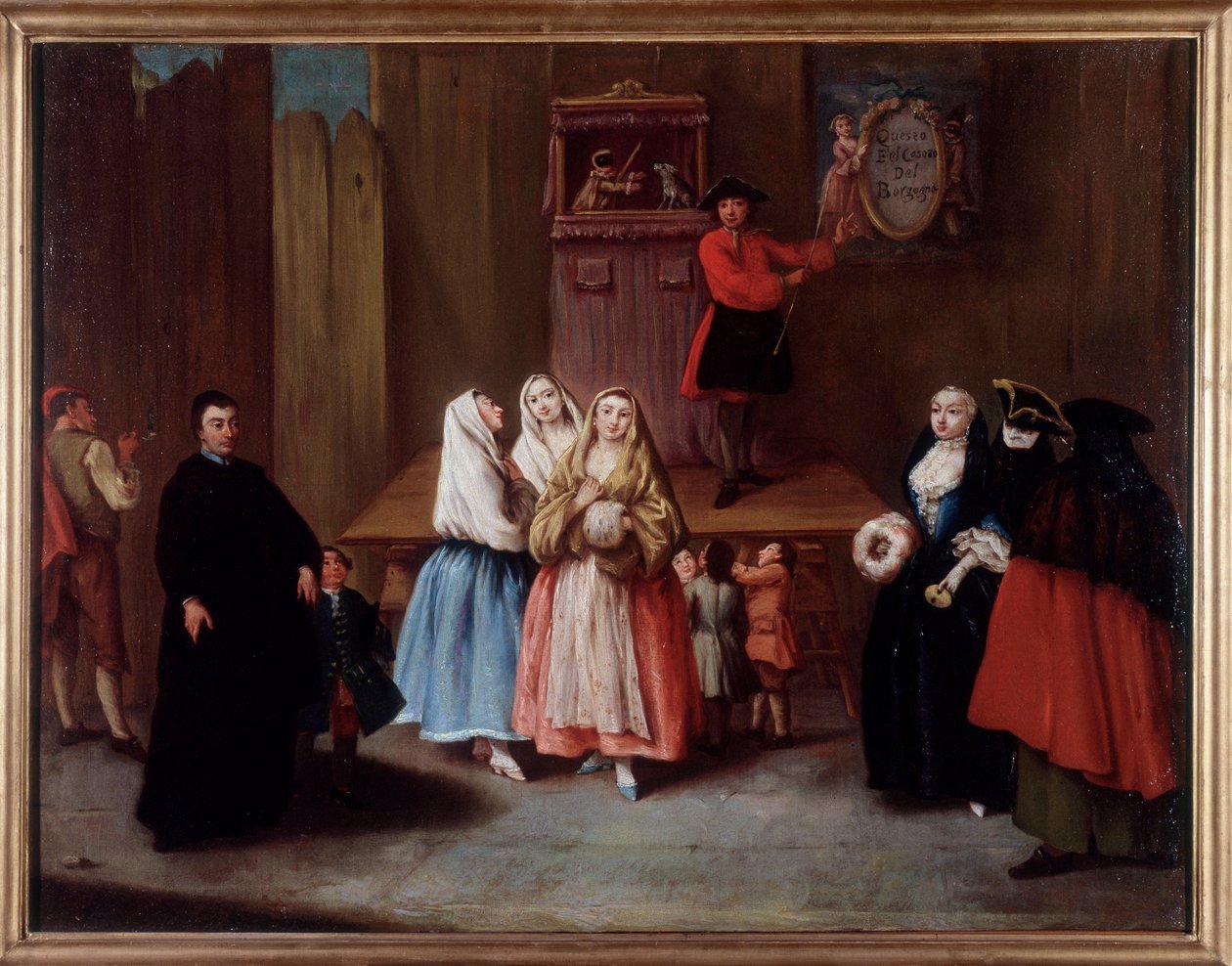 Eine Puppenshow in Venedig (Gemälde) von Pietro Longhi