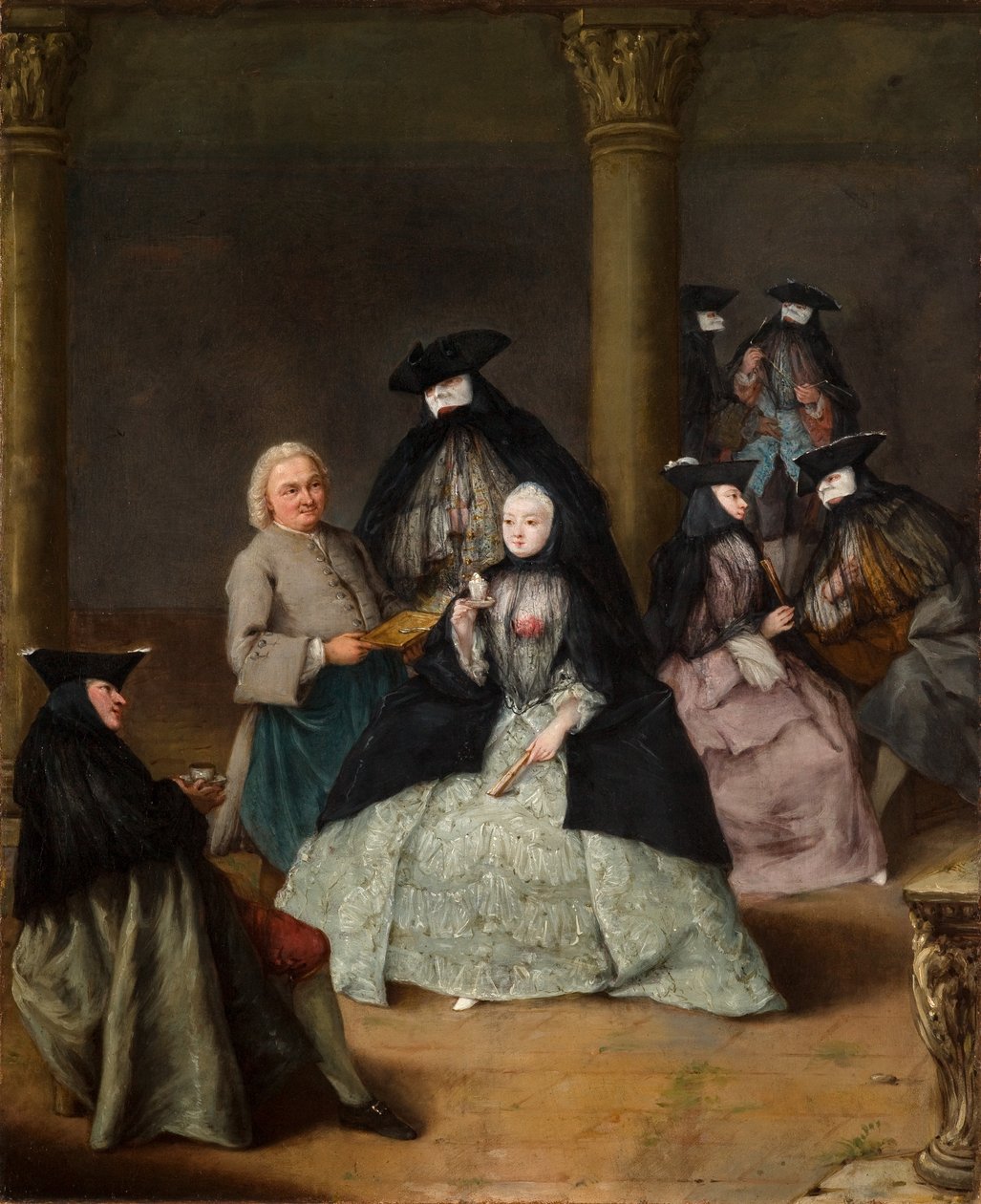 Maskenball in einem Hof von Pietro Longhi