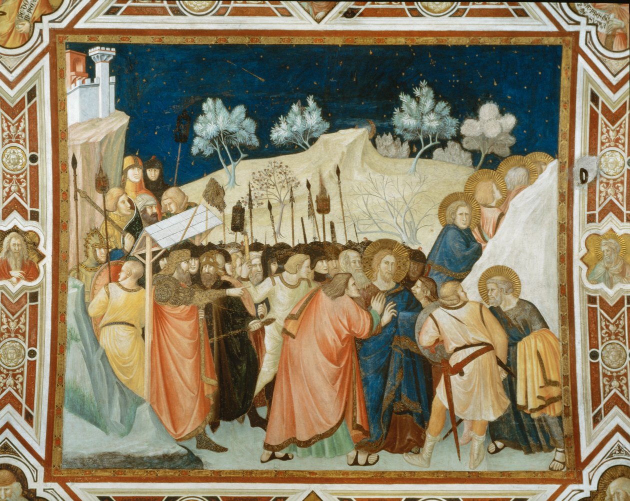 Der Kuss des Judas (Wandgemälde) von Pietro Lorenzetti